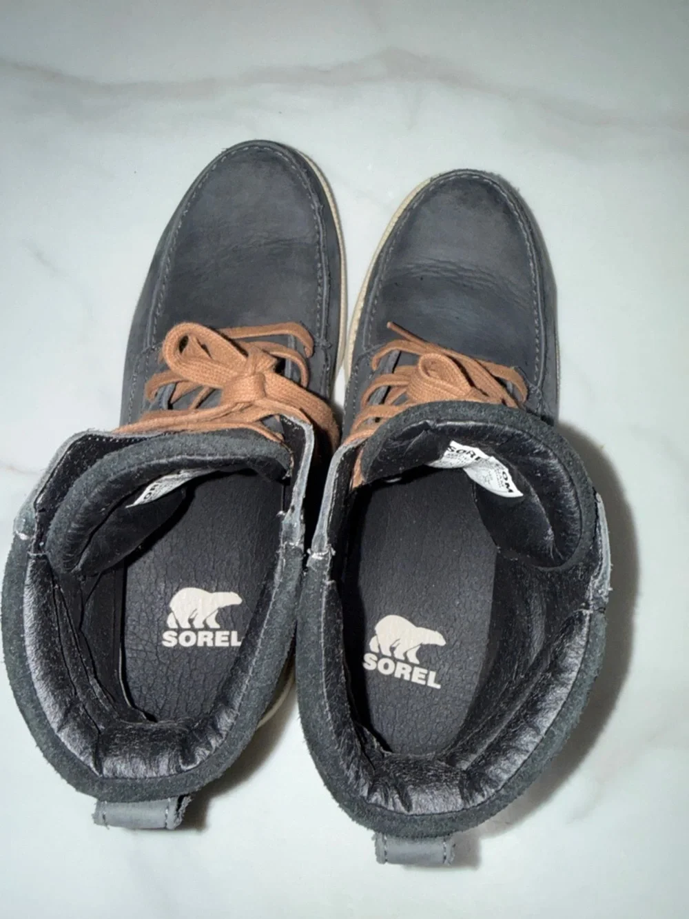 Sorel Men's Black High-Top Boots with Brown Laces